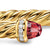 Cablespira Flex Cuff in 18K Yellow Gold with Rhodolite Garnet and Diamonds, 6mm