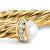 Cablespira Flex Cuff in 18K Yellow Gold with Pearls and Diamonds, 6mm