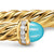 Cablespira Flex Cuff in 18K Yellow Gold with Turquoise and Diamonds, 6mm