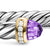Cable Flex Cuff in Sterling Silver with 14K Yellow Gold, Amethyst and Diamonds, 6mm