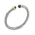 Cable Flex Cuff in Sterling Silver with 14K Yellow Gold, Black Onyx and Diamonds, 6mm