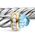 Cable Flex Cuff in Sterling Silver with 14K Yellow Gold, Sky Blue Topaz and Diamonds, 6mm