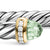 Cable Flex Cuff in Sterling Silver with 14K Yellow Gold, Prasiolite and Diamonds, 6mm