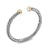 Cable Flex Cuff in Sterling Silver with 14K Yellow Gold, Pearls and Diamonds, 6mm