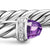 Cable Flex Cuff in Sterling Silver with Amethyst and Diamonds, 6mm
