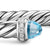 Cable Flex Cuff in Sterling Silver with Blue Topaz and Diamonds, 6mm