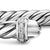 Cable Flex Cuff in Sterling Silver with Diamonds, 6mm