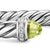 Cable Flex Cuff in Sterling Silver with Peridot and Diamonds, 6mm