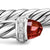 Cable Flex Cuff in Sterling Silver with Rhodolite Garnet and Diamonds, 6mm