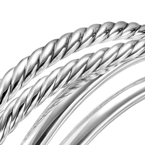 Bold Crossover Multi Row Cuff in Sterling Silver, 24.4mm