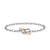 DY Madison Heart Toggle Chain Bracelet in Sterling Silver with 18K Yellow Gold, 3mm