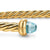 Micro Cablespira Flex Cuff in 18K Yellow Gold with Aquamarine, 2.6mm