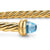 Micro Cablespira Flex Cuff in 18K Yellow Gold with Blue Topaz, 2.6mm