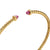 Micro Cablespira Flex Cuff in 18K Yellow Gold with Pink Tourmaline, 2.6mm