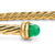 Micro Cablespira Flex Cuff in 18K Yellow Gold with Emeralds, 2.6mm