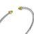Micro Cable Flex Cuff in Sterling Silver with 14K Yellow Gold and Peridot, 2.6mm