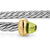 Micro Cable Flex Cuff in Sterling Silver with 14K Yellow Gold and Peridot, 2.6mm