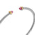 Micro Cable Flex Cuff in Sterling Silver with 14K Yellow Gold and Pink Tourmaline, 2.6mm