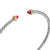 Micro Cable Flex Cuff in Sterling Silver with 14K Yellow Gold and Rhodolite Garnet, 2.6mm