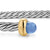 Micro Cable Flex Cuff in Sterling Silver with 14K Yellow Gold and Blue Sapphires, 2.6mm