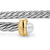 Micro Cable Flex Cuff in Sterling Silver with 14K Yellow Gold and Pearls, 2.6mm