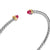 Micro Cable Flex Cuff in Sterling Silver with 14K Yellow Gold and Rubies, 2.6mm