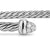 Micro Cable Flex Cuff in Sterling Silver with Diamonds, 2.6mm