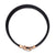 Streamline Double Wrap Black Leather Bracelet with 18K Rose Gold, 5.2mm, Size Medium