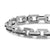 Faceted Flat Link Bracelet in Sterling Silver with Black Diamonds, 11mm