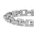 Faceted Flat Link Bracelet in Sterling Silver with Diamonds, 11mm