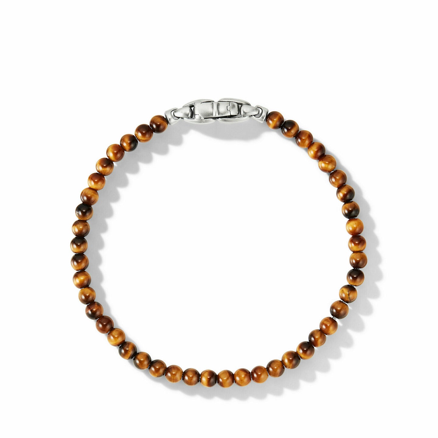 David Yurman Spiritual Beads Bracelet in Tigers Eye with Sterling Silver, 4mm in Sterling Silver (Image 2)