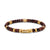 Hex Bead Bracelet with Red Tigers Eye and 18K Yellow Gold, 6mm, Size Medium