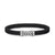 Chevron Bracelet in Black Rubber with Diamonds and Sterling Silver, Size Medium
