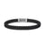Chevron Bracelet in Black Rubber with Diamonds and Sterling Silver, Size Medium