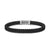 Chevron Bracelet in Black Rubber with Diamonds and Sterling Silver, Size Small