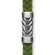 Chevron Bracelet in Green Rubber with Sterling Silver, Size Small