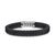 Chevron Bracelet in Black Rubber with Diamonds and Sterling Silver, Size Large