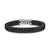 Chevron Bracelet in Black Rubber with Diamonds and Sterling Silver, 9mm, Size Medium