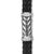 Chevron Bracelet in Black Rubber with Diamonds and Sterling Silver, Size Large