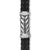 Chevron Bracelet in Black Rubber with Diamonds and Sterling Silver, 9mm, Size Medium