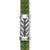 Chevron Bracelet in Green Rubber with Sterling Silver, 9mm, Size Medium