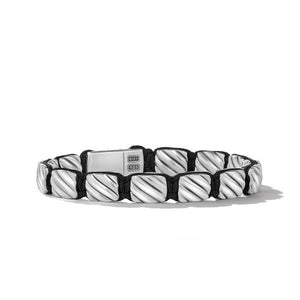 Sculpted Cable Woven Tile Bracelet in Sterling Silver