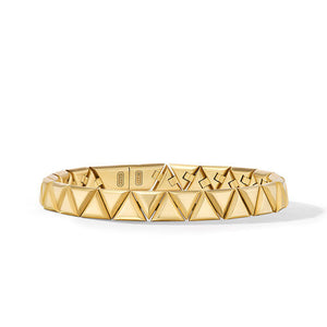 Faceted Link Triangle Bracelet in 18K Yellow Gold, Size Medium