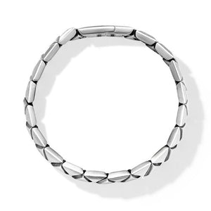 Faceted Link Triangle Bracelet in Sterling Silver, Size Medium