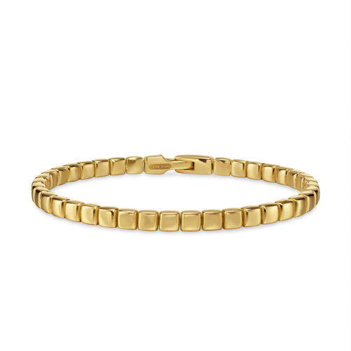Spiritual Beads Tile Bracelet in 18K Yellow Gold, Size Small