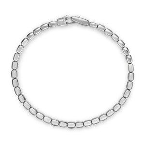 Spiritual Beads Tile Bracelet in 18K White Gold, Size Medium