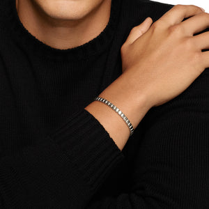 Spiritual Beads Tile Bracelet in 18K White Gold, Size Medium