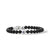 Spiritual Beads Evil Eye Bracelet in Sterling Silver with Black Onyx and Sapphire, Size Large