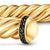 Cable Cuff in 18K Yellow Gold with Black Diamonds, 6mm
