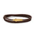 Chevron Triple Wrap Bracelet in Brown Leather with 18K Yellow Gold, 3mm